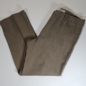 Orvis Womens Linen Pants Size 12 Brown High Rise Pleated Straight Leg Minimalist